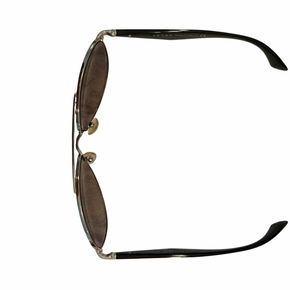 Prada PR 53QS ZVN-1X1 Pale Gold Aviator Sunglasses Brown Lenses Silver Frame - Picture 3 of 3